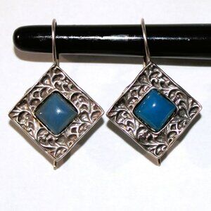 Sterling Silver Shablool Didae Blue Chalcedony Earrings